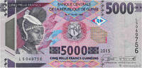 GUINÉE 5000 Francs GUINÉE 5000 Francs 2015 NEUF -