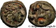 FRANCE Potin à la tête “d’indien”, de style fin SÉNONS (région de Sens) Ier siècle avant J.-C. (18,5mm, 4,82g, 3h) -