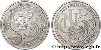 FRANCE Belle Épreuve 5 francs Cinquantenaire de l’ONU COMMÉMORATIVES MONNAIE DE PARIS Paris 1995 (29mm, 12,09g, 6h) -
