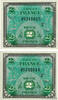 FRANCE 2 Francs DRAPEAU Consécutifs FRANCE 2 Francs DRAPEAU Consécutifs 1944 NEUF -