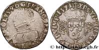 FRANCE Teston, 4e type CHARLES IX Bayonne 1571 (28mm, 9,44g, 12h) -