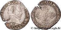 FRANCE Demi-franc au col plat HENRI III Toulouse 1577 (29,5mm, 6,42g, 7h) -