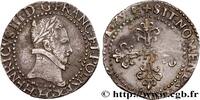 FRANCE Quart de franc au col plat HENRI III La Rochelle 1579 (23,5mm, 3,51g, 3h) -