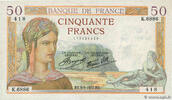FRANCE 50 Francs CÉRÈS modifié FRANCE 50 Francs CÉRÈS modifié 1937 TTB -