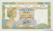 FRANCE 500 Francs LA PAIX FRANCE 500 Francs LA PAIX 1941 SUP -