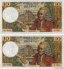 FRANCE 10 Francs VOLTAIRE Consécutifs FRANCE 10 Francs VOLTAIRE Consécutifs 1972 SPL -