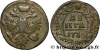 RUSSIE 1 Denga (1/2 Kopeck) aigle bicéphale RUSSIE Moscou ou Ekaterinbourg 1738 (25mm, 6,26g, 12h) -