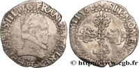FRANCE Demi-franc au col plat HENRI III La Rochelle 1588 (28mm, 6,89g, 3h) -