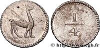 PÉROU 1/4 Real Lama PÉROU Lima 1855 (12mm, 0,79g, 6h) -