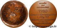 FRANCE Médaille, Année du patrimoine par Hadju MINISTÈRES 1980 (81,50mm, 297,34g, 12h) -