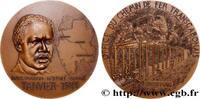 FRANCE Médaille, Inauguration de la ligne N’djolé-Booué, CHEMIN DE FER ET TRANSPORTS 1983 (80mm, 254,25g, 12h) -