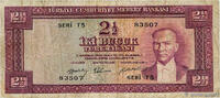 TURQUIE 2 1/2 Lira TURQUIE 2 1/2 Lira 1955 TB -