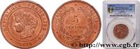 FRANCE 5 centimes Cérès TROISIÈME RÉPUBLIQUE Bordeaux 1872 (25mm, 5g, 6h) -
