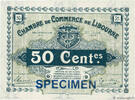 FRANCE régionalisme et divers 50 Centimes Spécimen FRANCE régionalisme et divers 50 Centimes Spécimen 1918 NEUF -