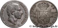 PHILIPPINES 20 Centimos de Peso Alphonse XII PHILIPPINES Manille 1884 (23mm, 5,02g, 12h) -