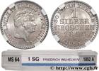 ALLEMAGNE - ROYAUME DE PRUSSE - FRÉDÉRIC-GUILLAUME 1 Silbergroschen ALLEMAGNE - ROYAUME DE PRUSSE - FRÉDÉRIC-GUILLAUME IV Berlin 1852 (18,5mm, 2,19g, 12h) -