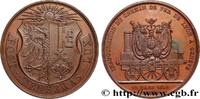 FRANCE Médaille, Inauguration du chemin de fer de Lyon à TRANSPORTS Suisse, Genève 1858 (48mm, 56,74g, 12h) -