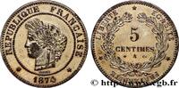 FRANCE 5 centimes Cérès, doré TROISIÈME RÉPUBLIQUE Paris 1874 (25mm, 4,93g, 6h) -