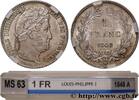 FRANCE 1 franc Louis-Philippe, couronne de chêne LOUIS-PHILIPPE Ier Paris 1848 (23mm, 5,03g, 6h) -
