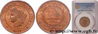 FRANCE 5 centimes Cérès TROISIÈME RÉPUBLIQUE Paris 1871 (25mm, 5,00g, 6h) -