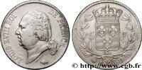 FRANCE 5 francs Louis XVIII, tête nue LOUIS XVIII Lyon 1823 (37mm, 24,82g, 6h) -