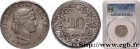 SUISSE 20 Centimes (Rappen) Helvetia SUISSE Berne 1902 (21,05mm, 4,00g, 12h) -