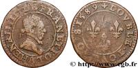 FRANCE Double tournois, 2e type de Paris, frappé au mouli HENRI III Paris 1589 (20,5mm, 2,81g, 6h) -
