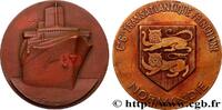 FRANCE Médaille, French Line, le “Normandie” MER ET MARINE : PAQUEBOTS, NAVIRES, BATEAUX n.d. (50,5mm, 74,35g, 12h) -