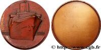 FRANCE Médaille, French Line, Cinquantenaire du “Normandi MER ET MARINE : PAQUEBOTS, NAVIRES, BATEAUX 1985 (49,5mm, 75,42g, 12h) -