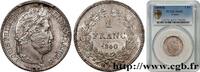 FRANCE 1 franc Louis-Philippe, couronne de chêne LOUIS-PHILIPPE Ier Bordeaux 1840 (23mm, 5g, 6h) -