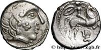 FRANCE Drachme au cavalier et à la main, joue tatouée - P PICTONS / BITURIGES / CARNUTES - CENTRE-OUEST, Incertaines c. 80-60 AC. (16mm, 3,57g, 5h) -