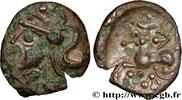 FRANCE Denier à la tête casquée à gauche et aux carnyx AULERQUES CÉNOMANS (Région du Mans) Le Mans (72) c. 80-50 AC. (13mm, 0,71g, 12h) -