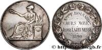 FRANCE Médaille, Cours Moyen ENSEIGNEMENT 1890 (36,5mm, 22,02g, 12h) -