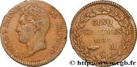 MONACO - PRINCIPAUTÉ DE MONACO - HONORÉ V 5 Centimes petite tête en cuivre rouge MONACO - PRINCIPAUTÉ DE MONACO - HONORÉ V Monaco 1837 (28,3mm, 10,58g, 6h) -