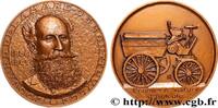 FRANCE Médaille, Édouard Delamare-Deboutteville AUTOMOBILES ET VOITURES - PILOTES ET INVENTIONS Monnaie de Paris 1984 (67,5mm, 191,98g, 12h) -