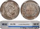 FRANCE 1/4 franc Louis-Philippe LOUIS-PHILIPPE Ier Lille 1831 (15mm, 1,25g, 6h) -
