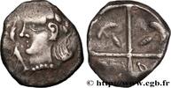 FRANCE Drachme “à la tête cubiste”, Série précoce aux dau VOLQUES TECTOSAGES (région de Toulouse) Ier siècle av. J.-C (16,5mm, 3,48g, 6h) -