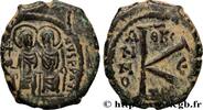 L'EMPIRE D'ANASTASE À MAURICE TIBÈRE (491-602) Demi-follis JUSTIN II et SOPHIE Thessalonique 568-569 (21,5mm, 5,96g, 6h) -