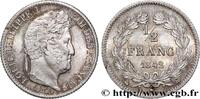 FRANCE 1/2 franc Louis-Philippe LOUIS-PHILIPPE Ier Bordeaux 1842 (18mm, 2,43g, 6h) -
