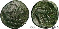 FRANCE Bronze aux animaux affrontés AULERQUES ÉBUROVICES (Région d'Évreux) Évreux (27) c. 60-50 AC. (15,5mm, 2,14g, 10h) -
