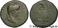 LES JULIO-CLAUDIENS (27 avant J.C. à 69 après J.C. As à l'autel de Lyon TIBÈRE Lyon c. 12-14 AD. (23,5mm, 10,41g, 7h) -