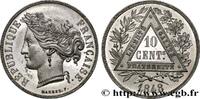 FRANCE Concours de 10 centimes, essai en étain par Marrel DEUXIÈME RÉPUBLIQUE Paris 1848 (30mm, 8,28g, 6h) -
