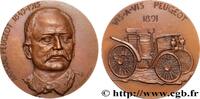 FRANCE Médaille, Armand Peugeot AUTOMOBILES ET VOITURES - PILOTES ET INVENTIONS Monnaie de Paris 1975 (68mm, 183,82g, 12h) -