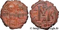 L'EMPIRE D'ANASTASE À MAURICE TIBÈRE (491-602) Follis JUSTIN II et SOPHIE Constantinople 570-571 (29,5mm, 14,21g, 7h) -