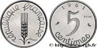 FRANCE Essai-piéfort acier de 5 centimes Épi PIÉFORTS Paris 1961 (19mm, 6,57g, 12h) -