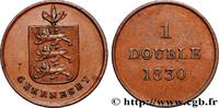 GUERNESEY 1 Double armes du baillage de Guernesey GUERNESEY 1830 (18,5mm, 2,42g, 6h) -