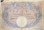 FRANCE 50 Francs BLEU ET ROSE FRANCE 50 Francs BLEU ET ROSE 1913 B -