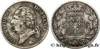 FRANCE 5 francs Louis XVIII, tête nue LOUIS XVIII Toulouse 1824 (37mm, 24,69g, 6h) -