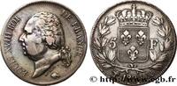 FRANCE 5 francs Louis XVIII, tête nue LOUIS XVIII Marseille 1824 (37mm, 24,83g, 6h) -