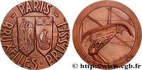FRANCE Médaille pour la ligne SNCF Paris - Bruxelles TRANSPORTS 1963 (79,5mm, 361,64g, 12h) -